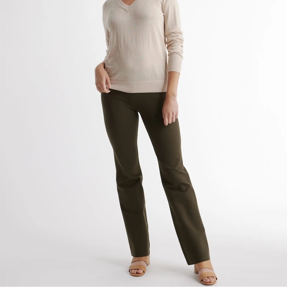 Like New Quince Ultra Stretch Ponte Bootcut Pants Olive Green Women’s M - Picture 3 of 11